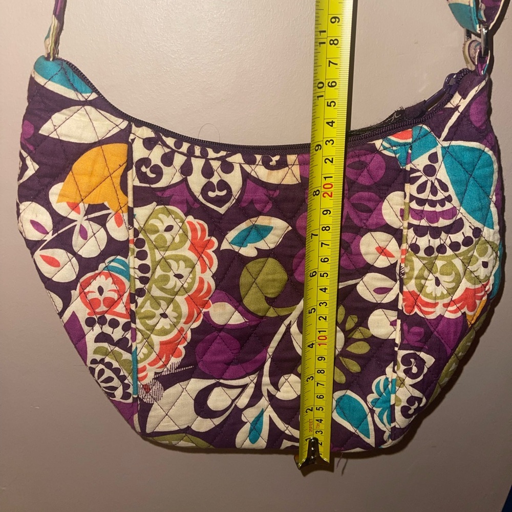 Vera Bradley Purple Floral Shoulder Bag crossbody purse plum crazy - Picture 4 of 5